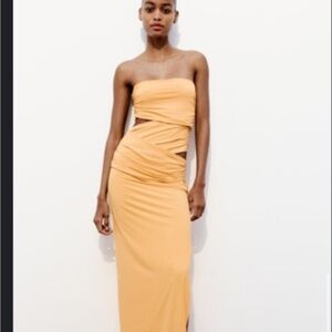 Strapless Yellow Dress